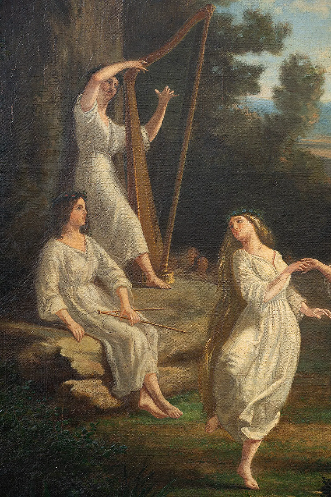 Painting oil on neoclassical canvas signed C. Vergnes, 1866 3
