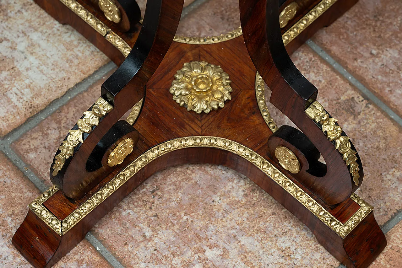 Table Napoleon III in precious exotic woods, 19th century 4
