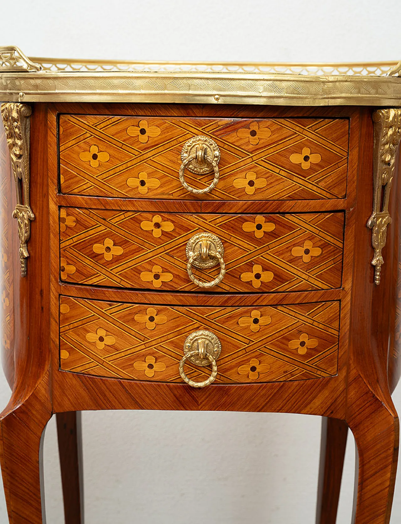 Pair of ancient egg bedside tables Napoleon III in exotic woods, 19th 3
