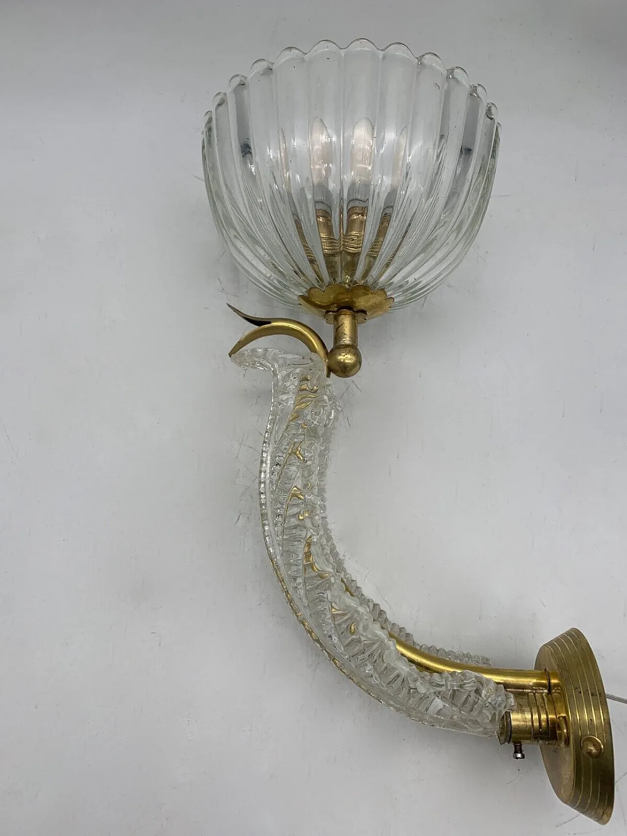 Coppia di appliques in vetro soffiato di Murano, fine '900 2