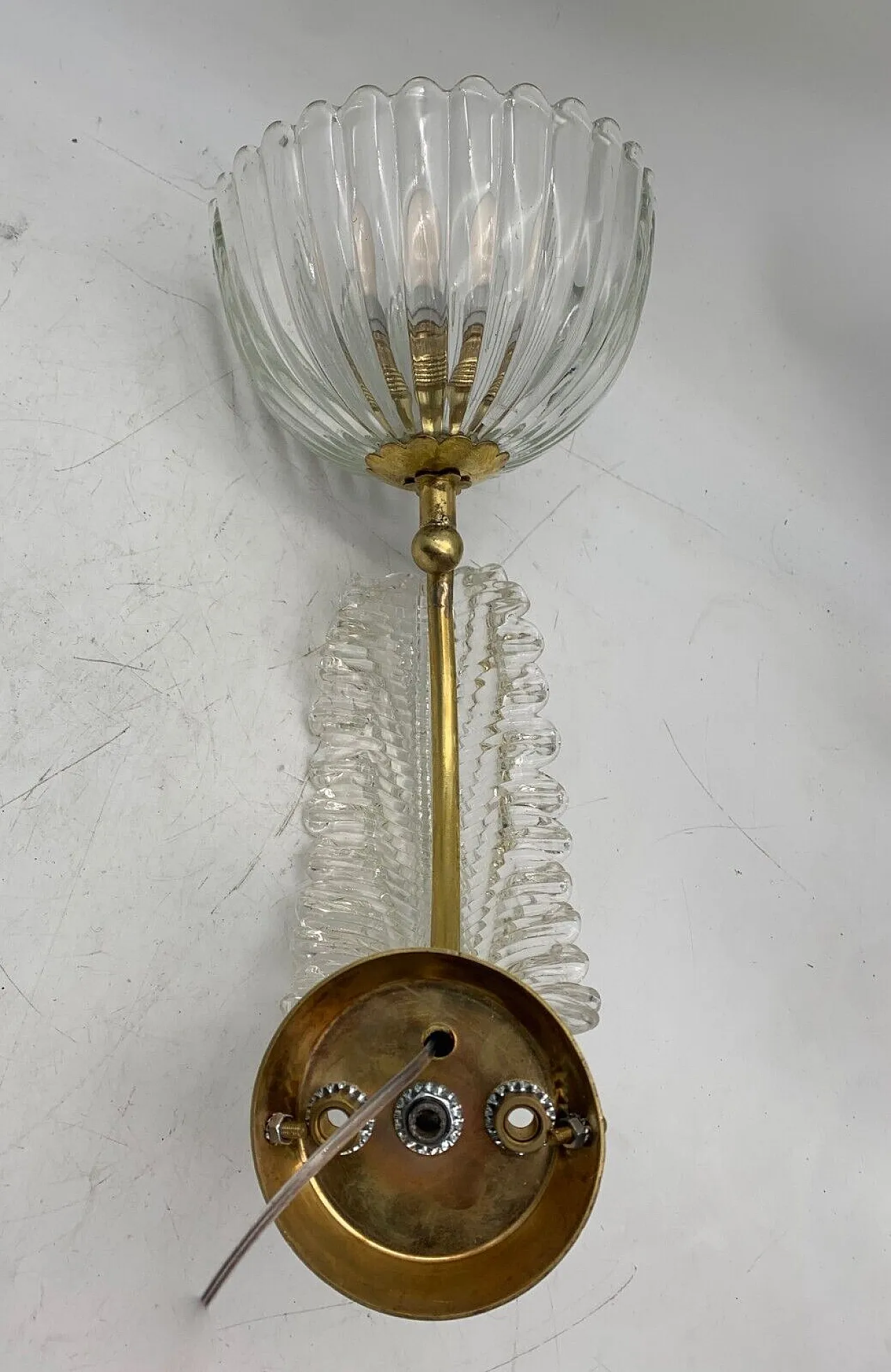 Coppia di appliques in vetro soffiato di Murano, fine '900 5