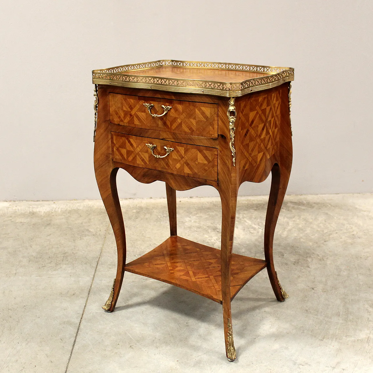 Bedside table inlaid Napoleon III, 19th century 1