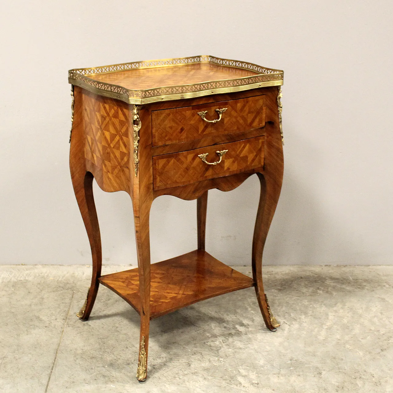 Bedside table inlaid Napoleon III, 19th century 2
