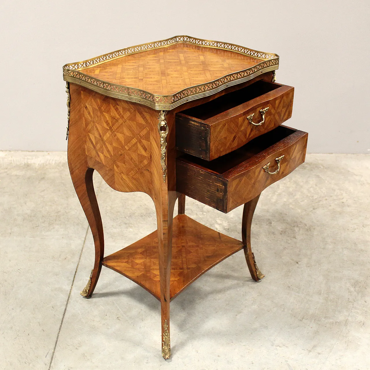 Bedside table inlaid Napoleon III, 19th century 5