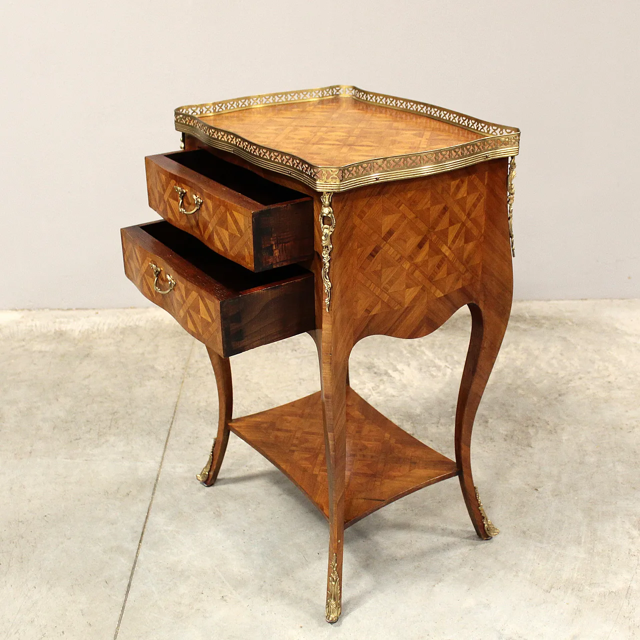 Bedside table inlaid Napoleon III, 19th century 6
