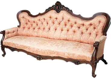 Sofa Luigi Filippo Neapolitan in precious exotic woods, 19th century