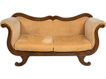 Sofa Carlo X French in Precious Exotic Wood, 19th century