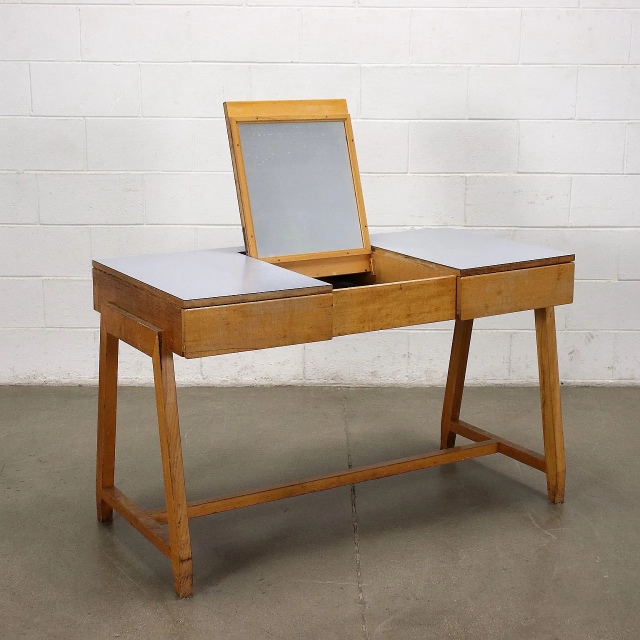 Oak vanity table with formica top, 1950s 3