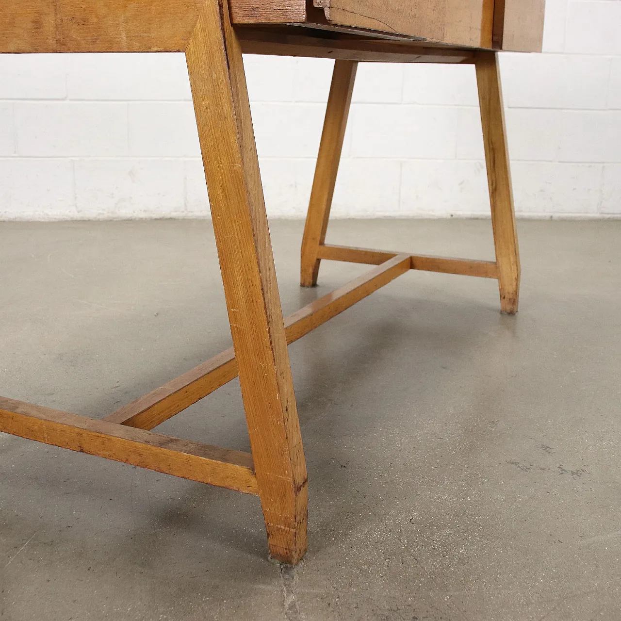Oak vanity table with formica top, 1950s 6