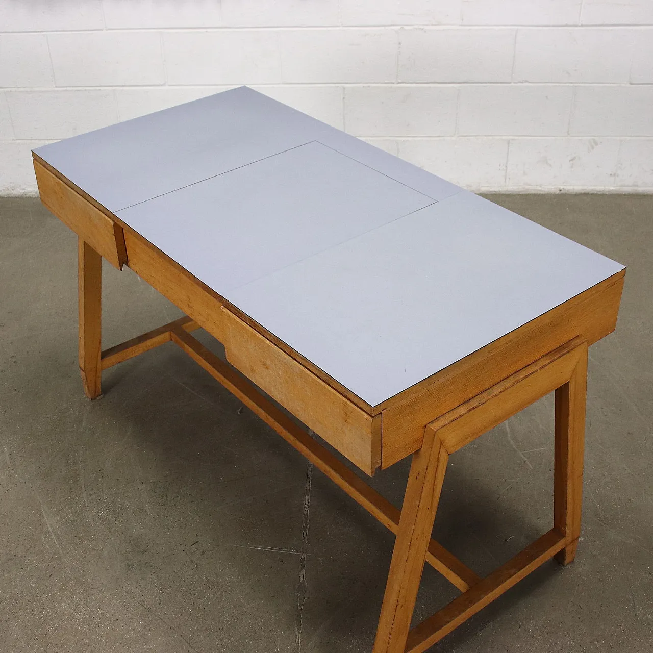 Oak vanity table with formica top, 1950s 7