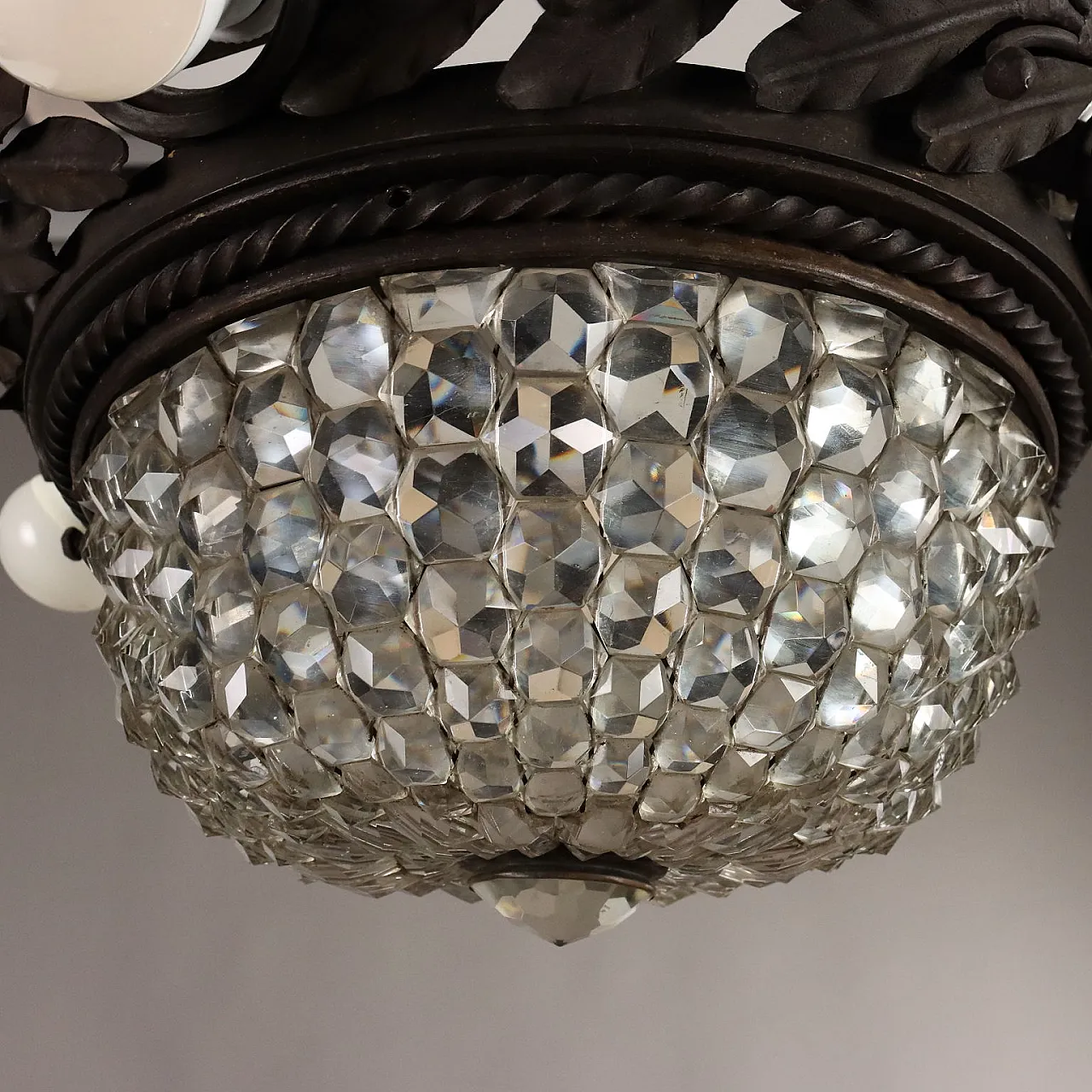 Lampadario Liberty in ferro battuto, '900 6