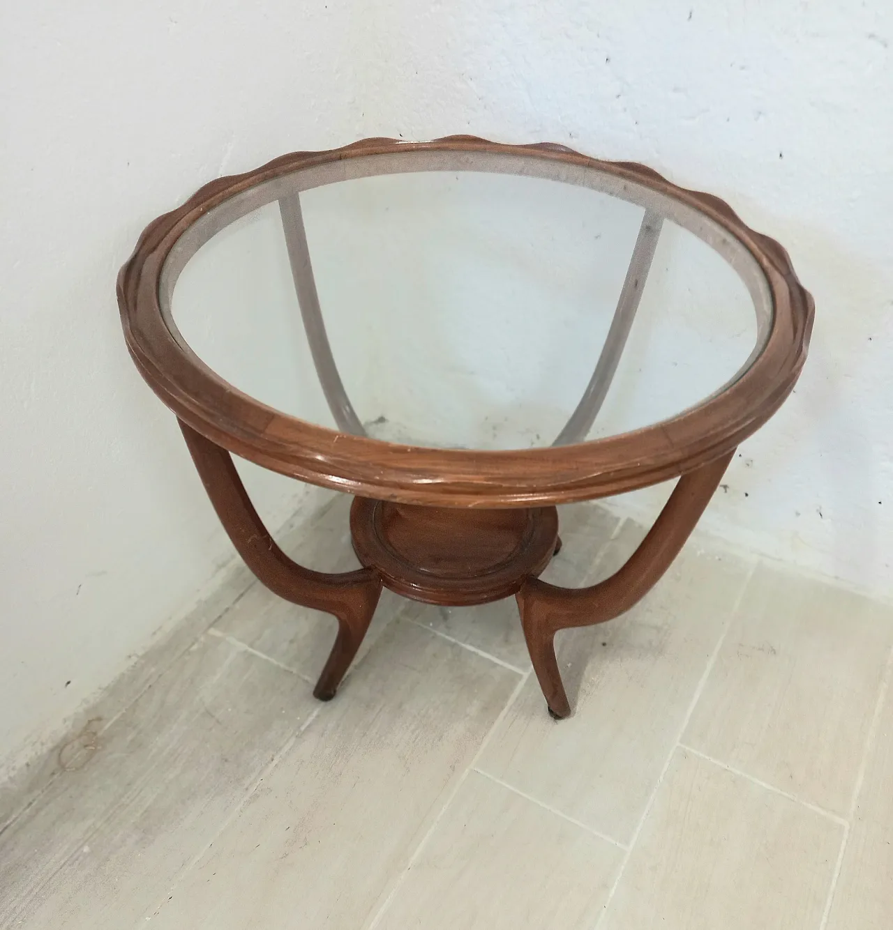 Table in wood style Borsani, 40s 2