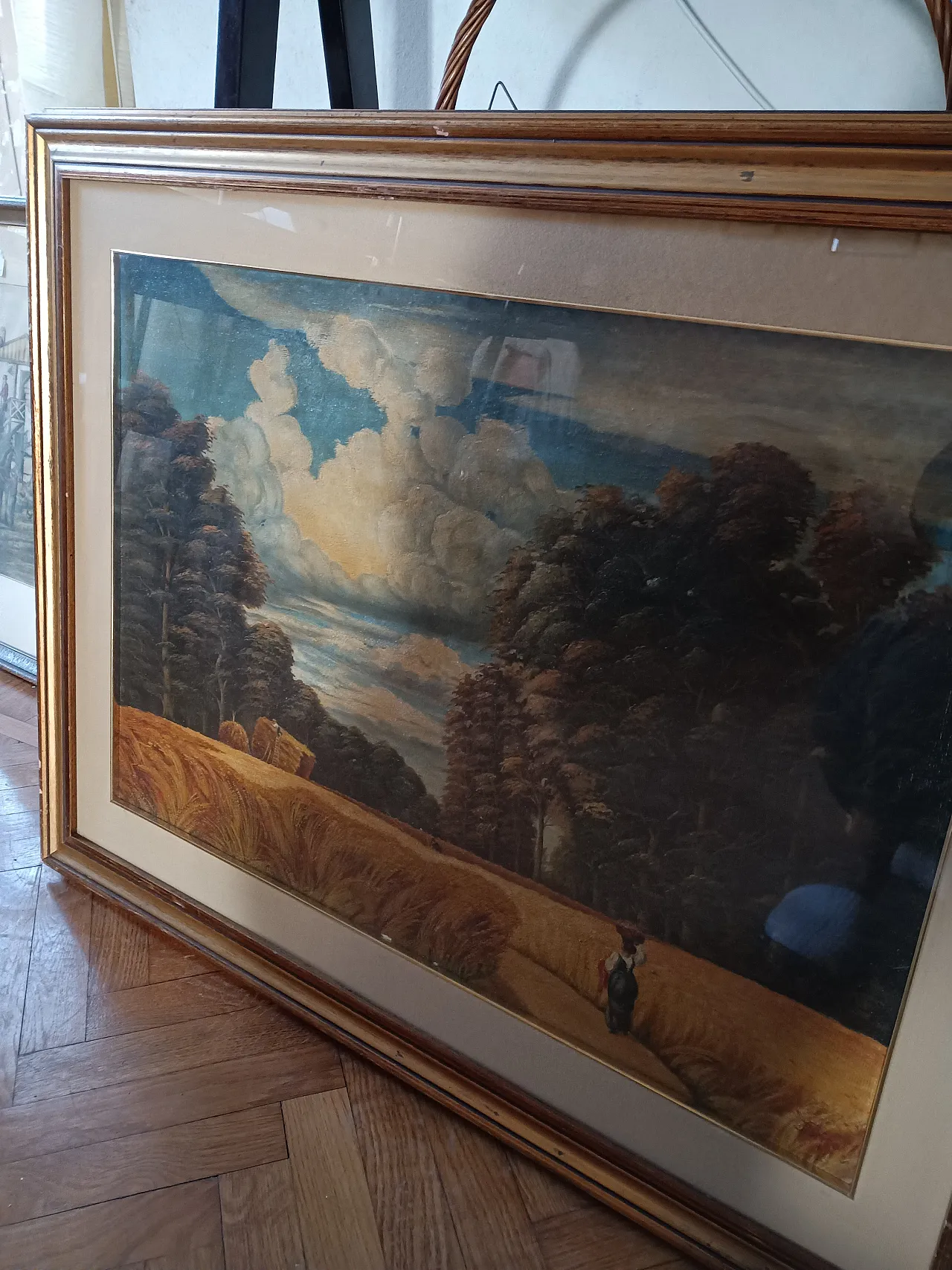 Dorigo, The Harvest, oil on wood painting signed, 20th century 5