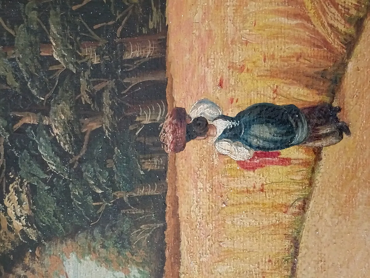 Dorigo, The Harvest, oil on wood painting signed, 20th century 7