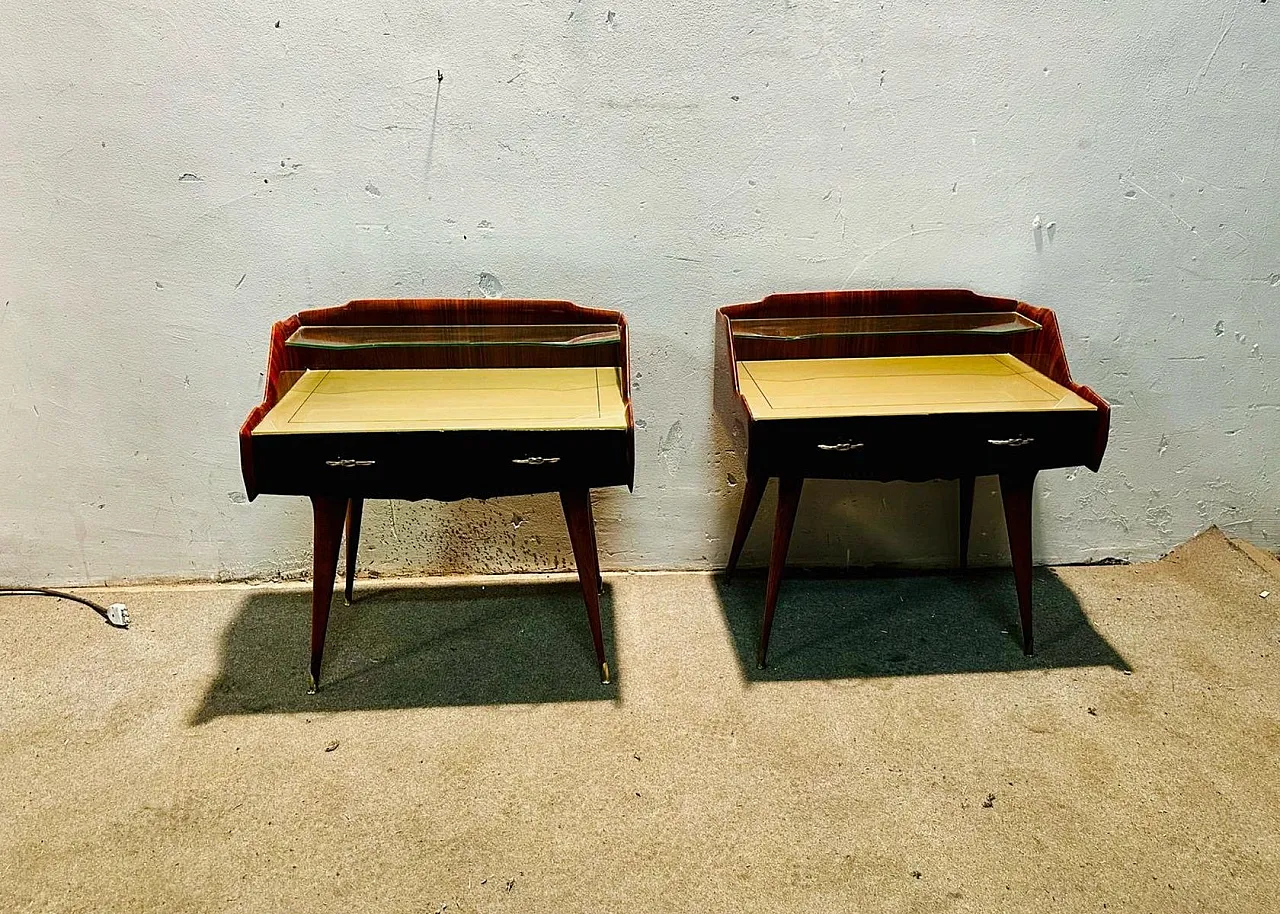 Pair of Wooden Bedside Tables, 1960s 1