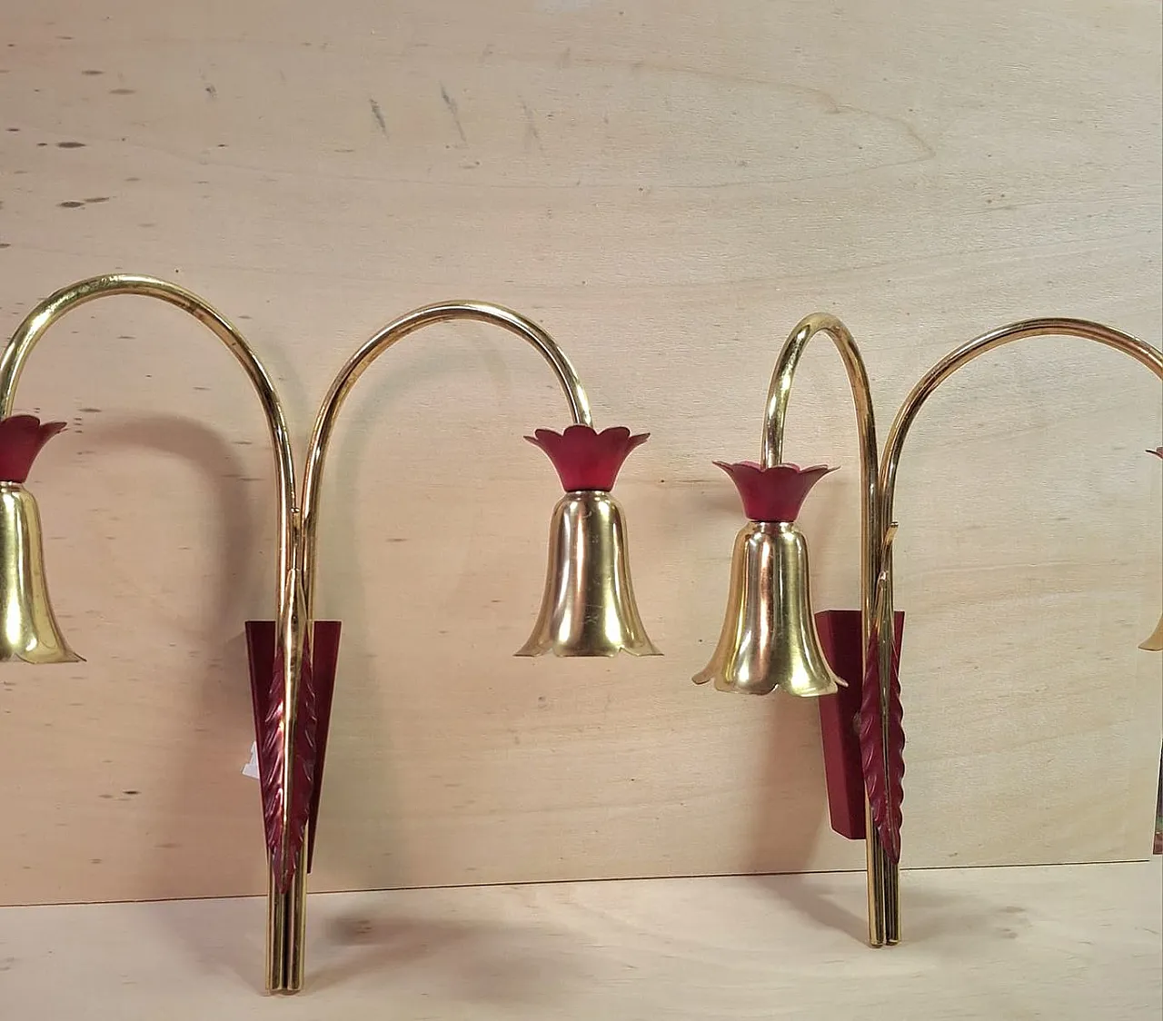 Pair of Wall Lights, 1950s 6