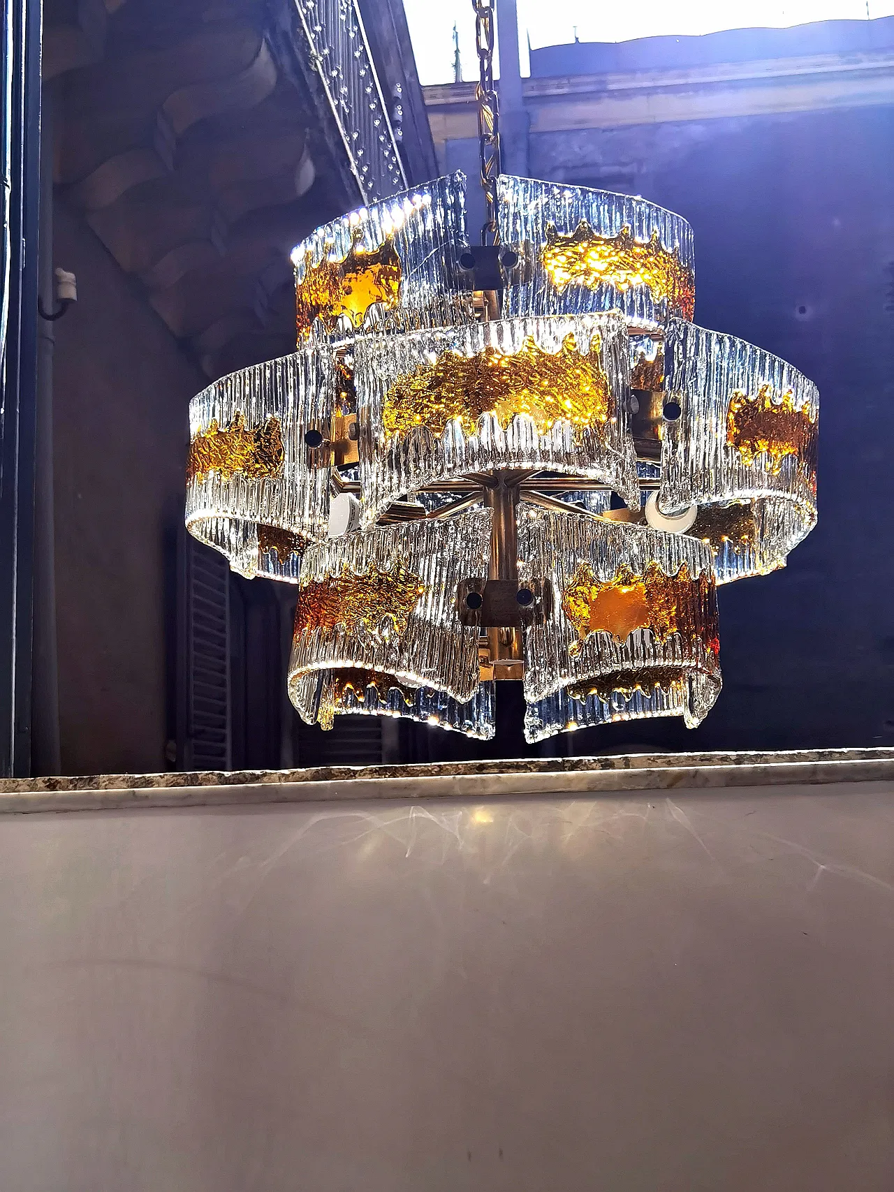 Coloured Murano glass chandelier, 1970s 2