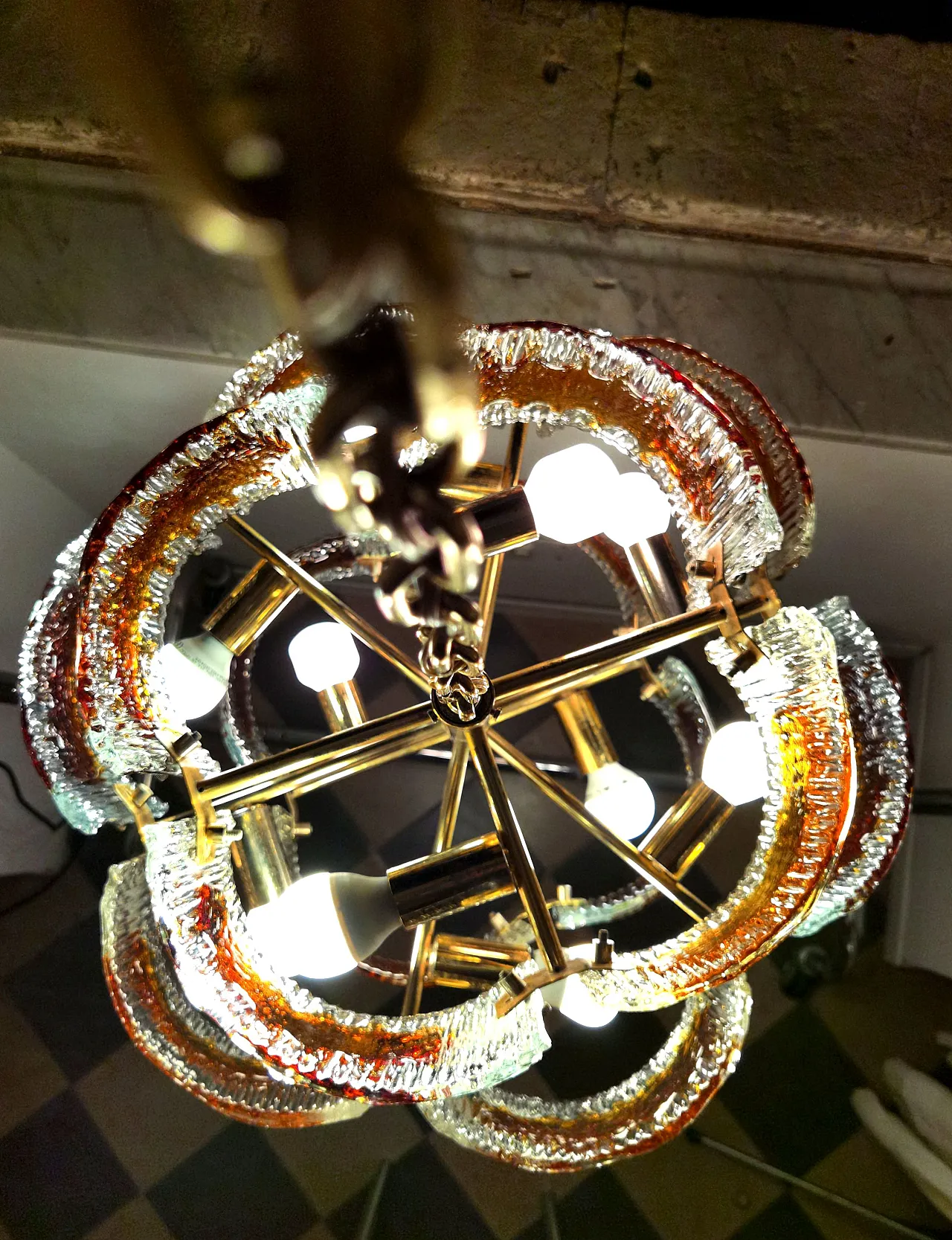 Coloured Murano glass chandelier, 1970s 5