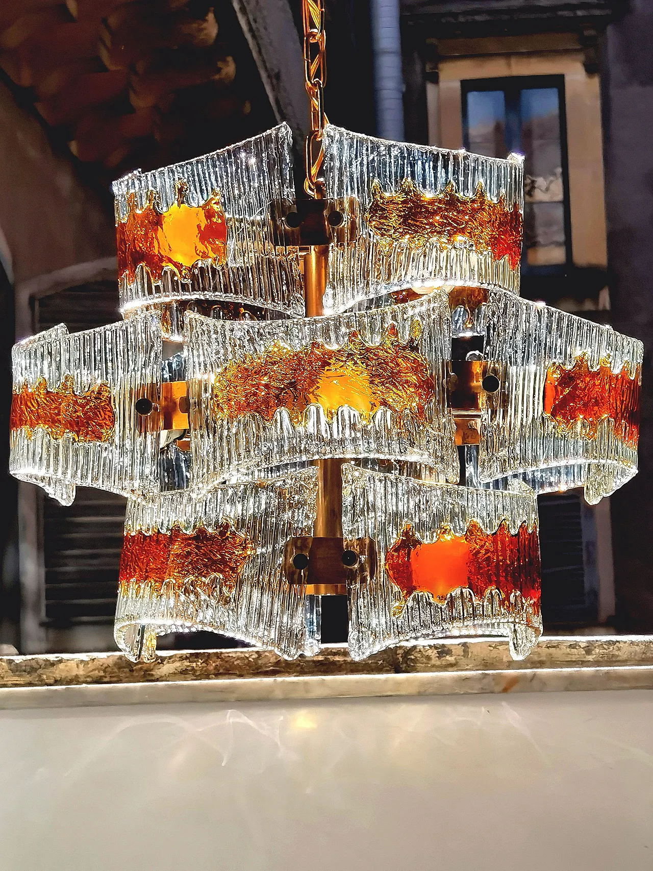 Coloured Murano glass chandelier, 1970s 6