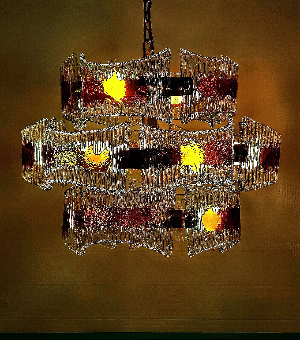 Coloured Murano glass chandelier, 1970s 7