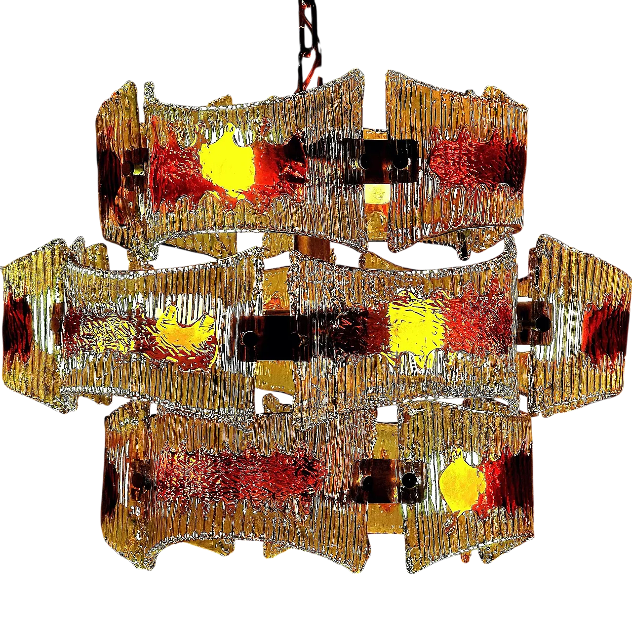 Coloured Murano glass chandelier, 1970s 8