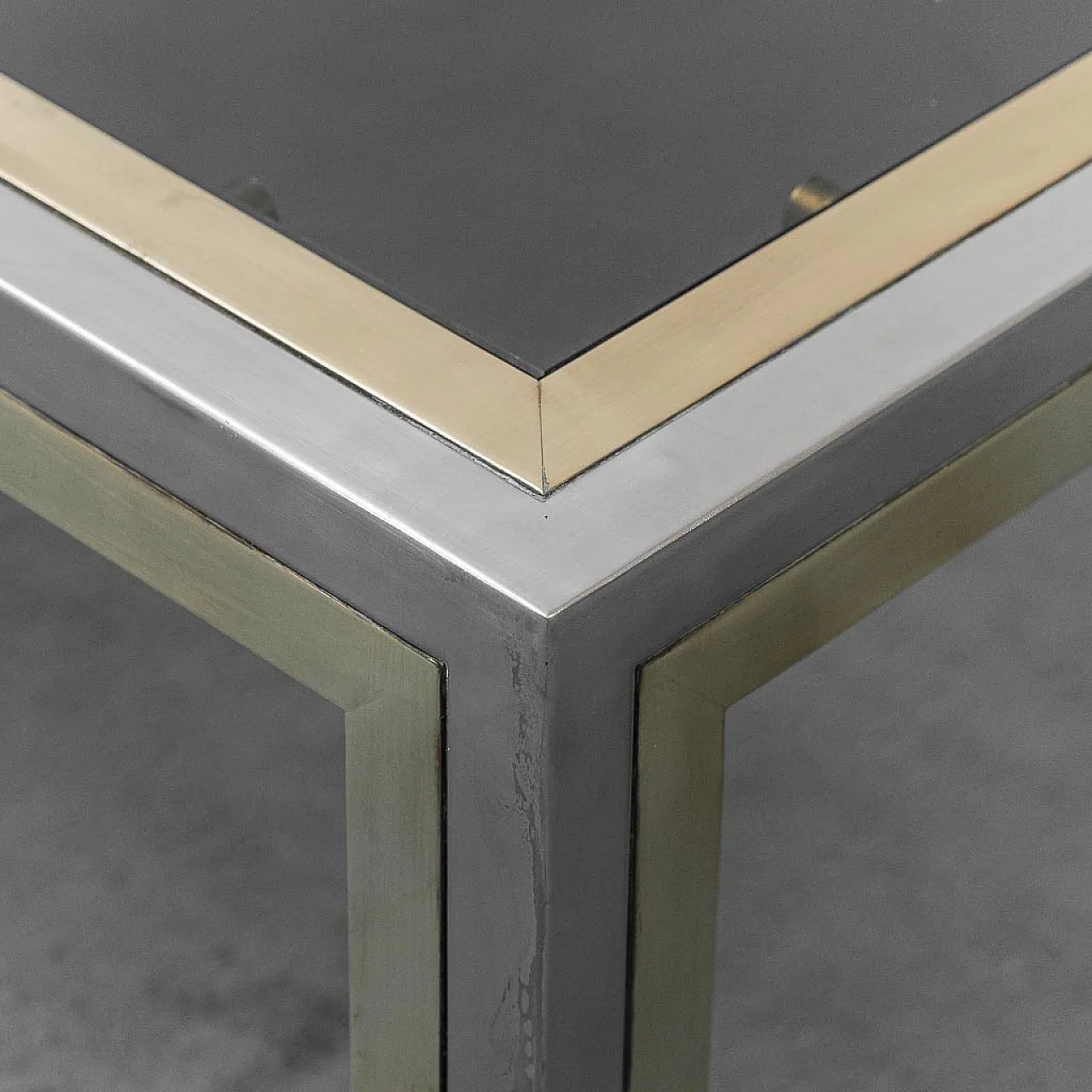 Metal and brass coffee table, 70s 2