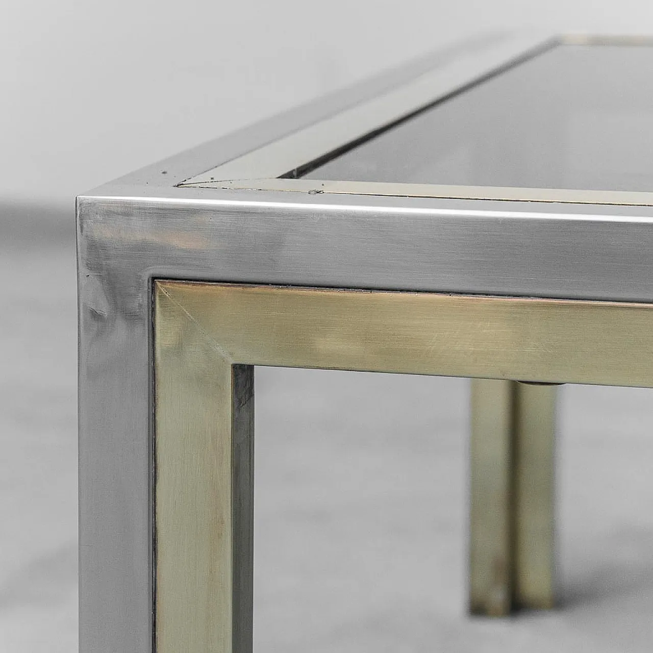 Metal and brass coffee table, 70s 6