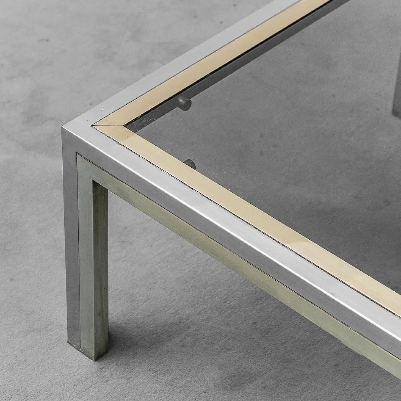 Metal and brass coffee table, 70s 7