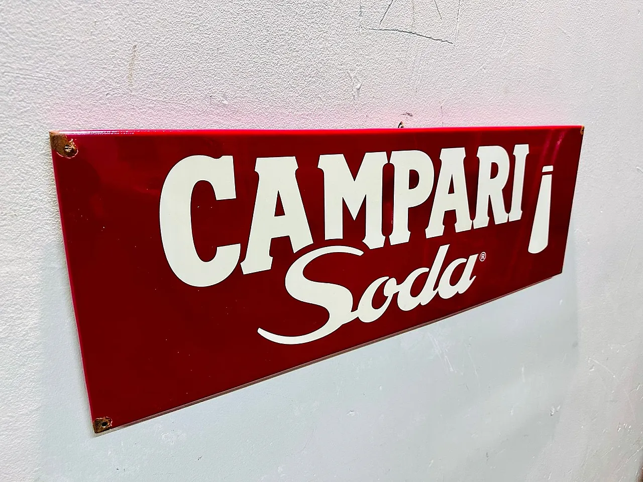 Cartello Campari Soda in ferro, anni '50 1