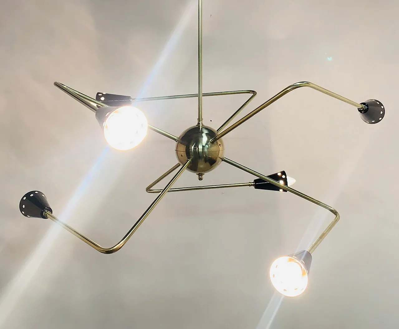 Sputnik Chandelier from Stilnovo, 1960s 4