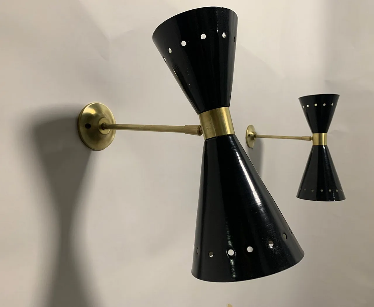 Black Diablo Sconce in Brass, 1950s 2