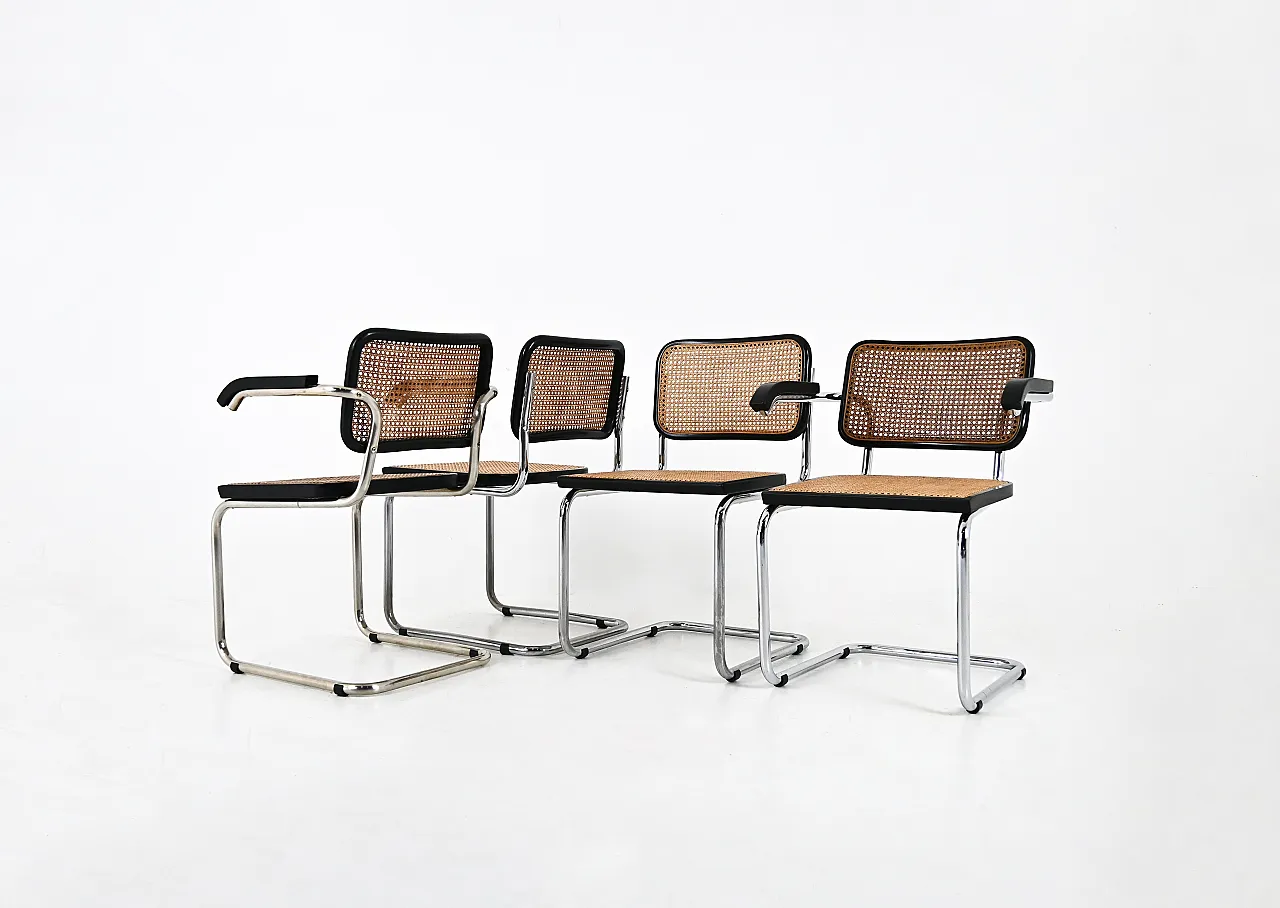 4 Sedie da pranzo in stile B32 di Marcel Breuer, anni '90 1