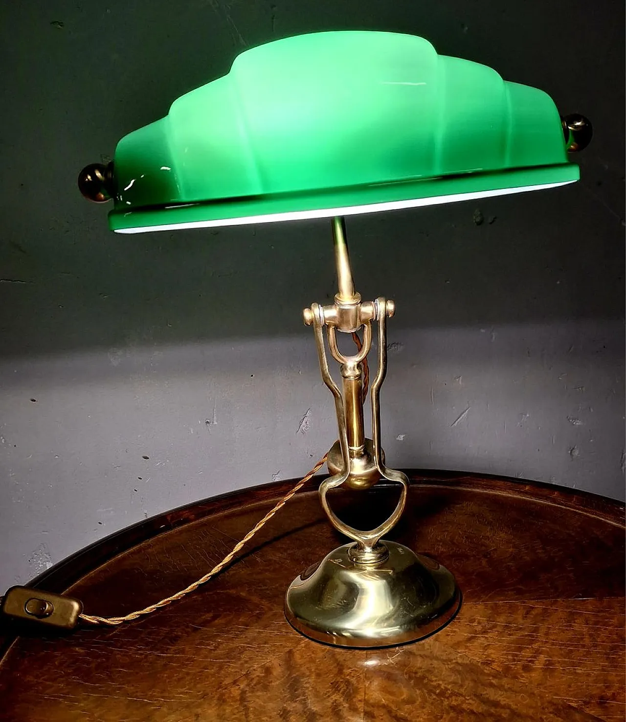 Churchill Lamp in Brass with Adjustable Naval Joint, 30s 2
