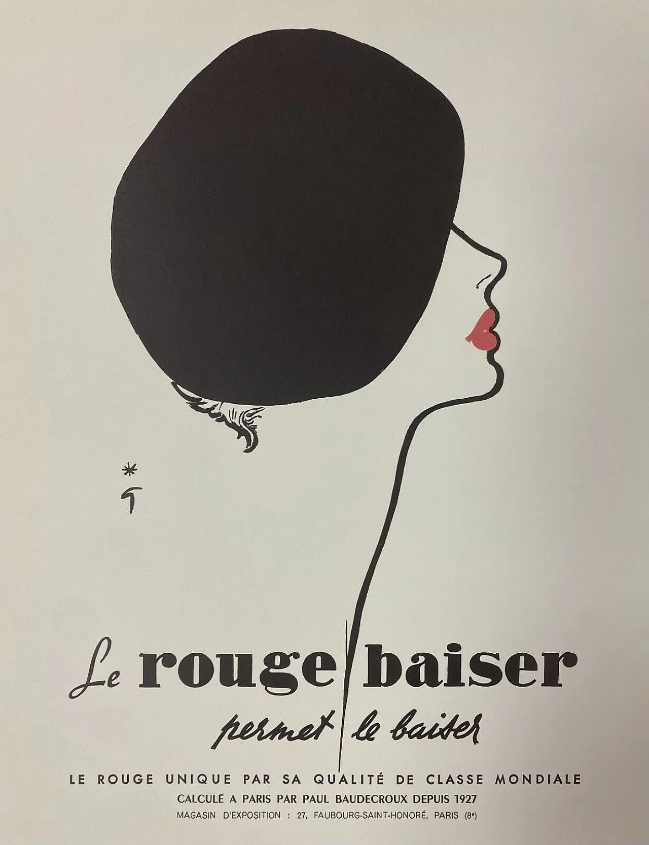 René Gruau- LE ROUGE KISSER allows him to kiss - poster, 1970s 1
