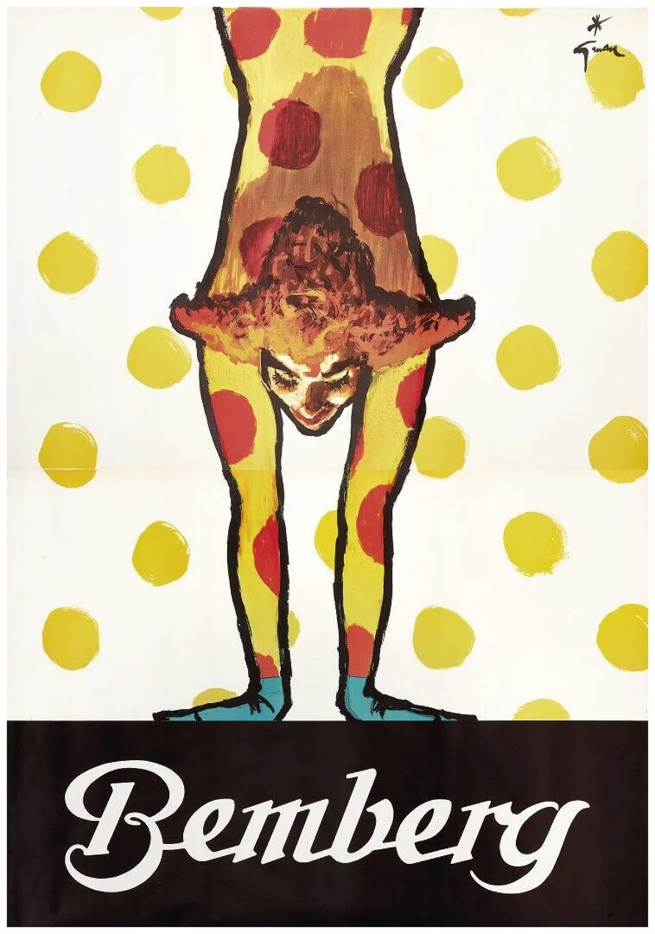 René Gruau - BEMBERG ACROBATA - poster, 1960s 1