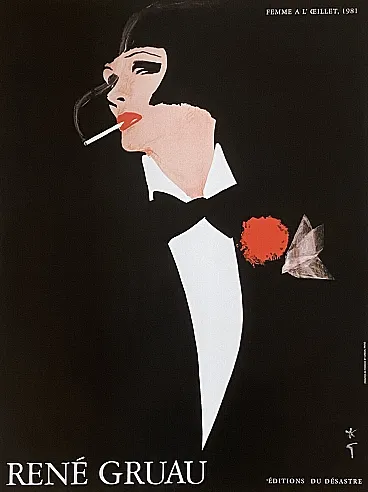 René Gruau, FEMME A L'CEILLET, poster, 1980s