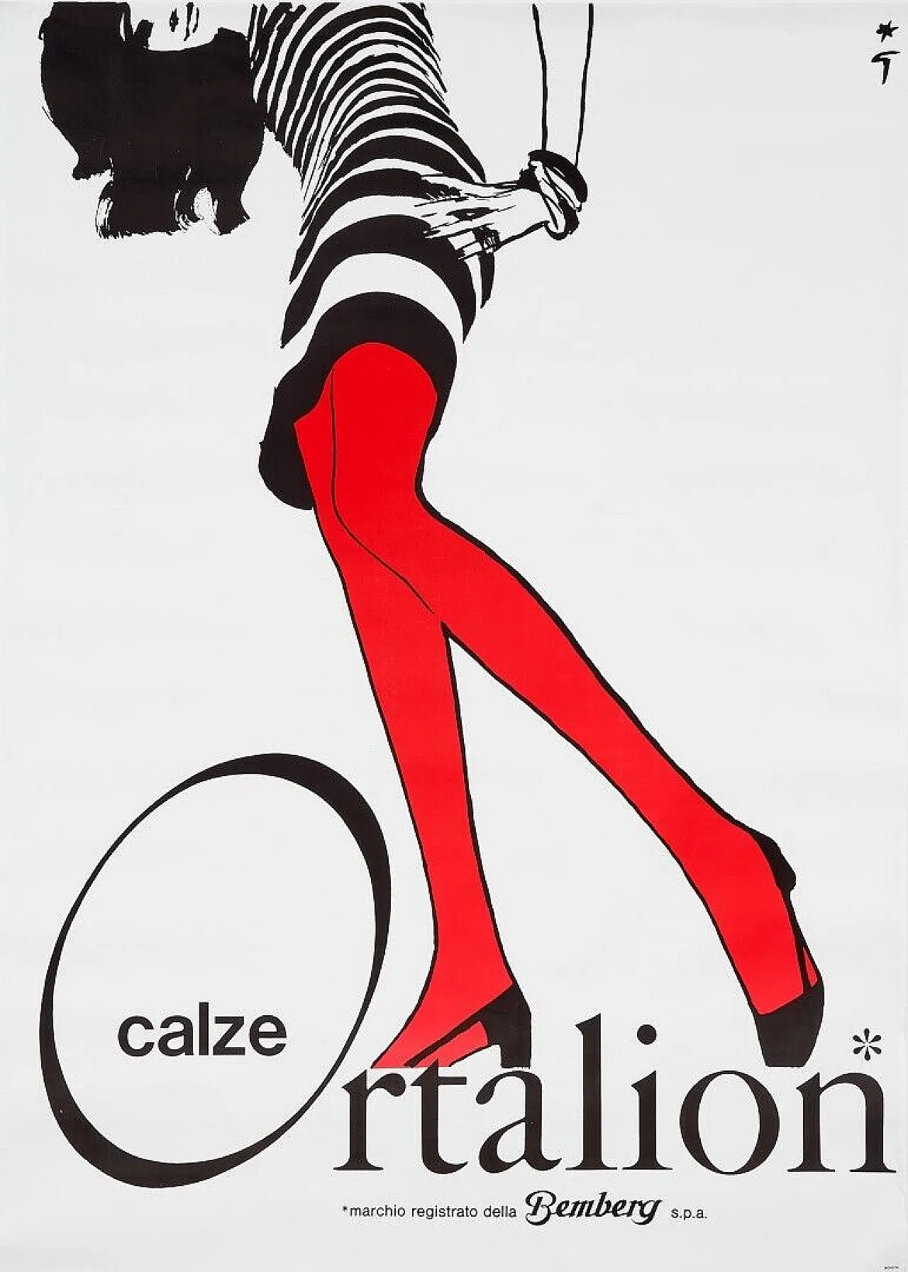 René Gruau, CALZE ORTALION, poster, 1970s 1