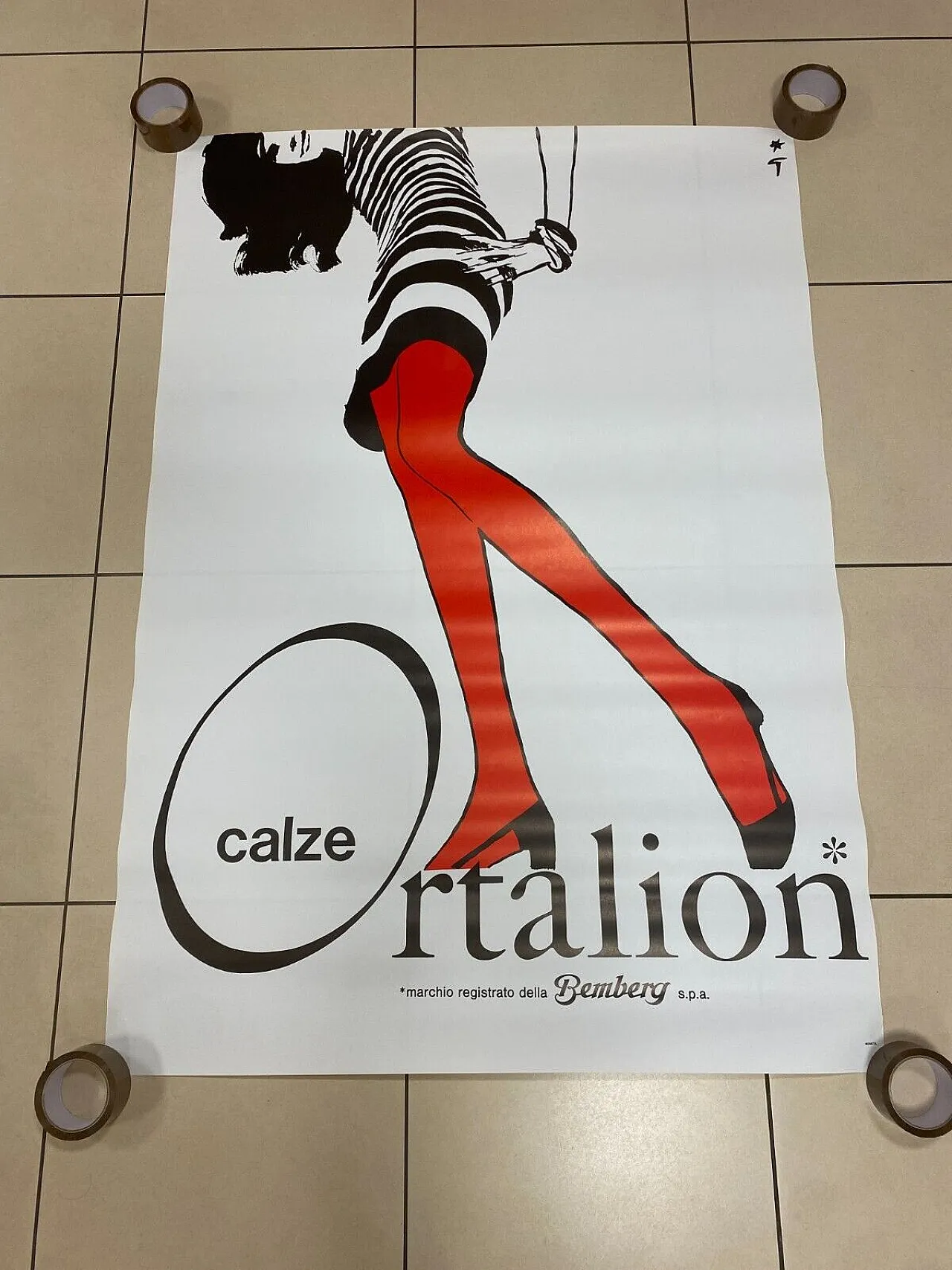 René Gruau, CALZE ORTALION, poster, 1970s 3