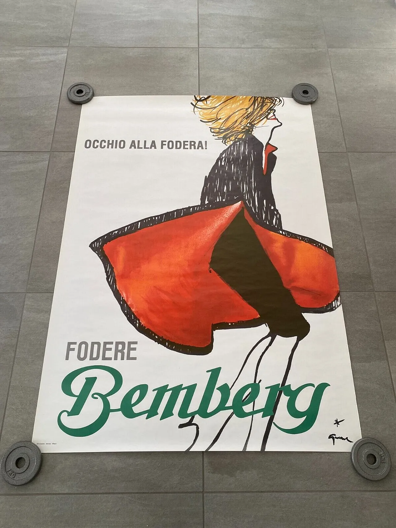 René Gruau - FODERE BEMBERG - poster, 1970s 2