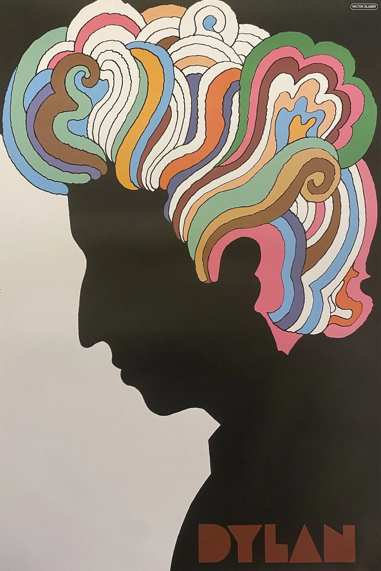 Milton Glaser,  BOB DYLAN Psychedelic, poster, 1980s 17