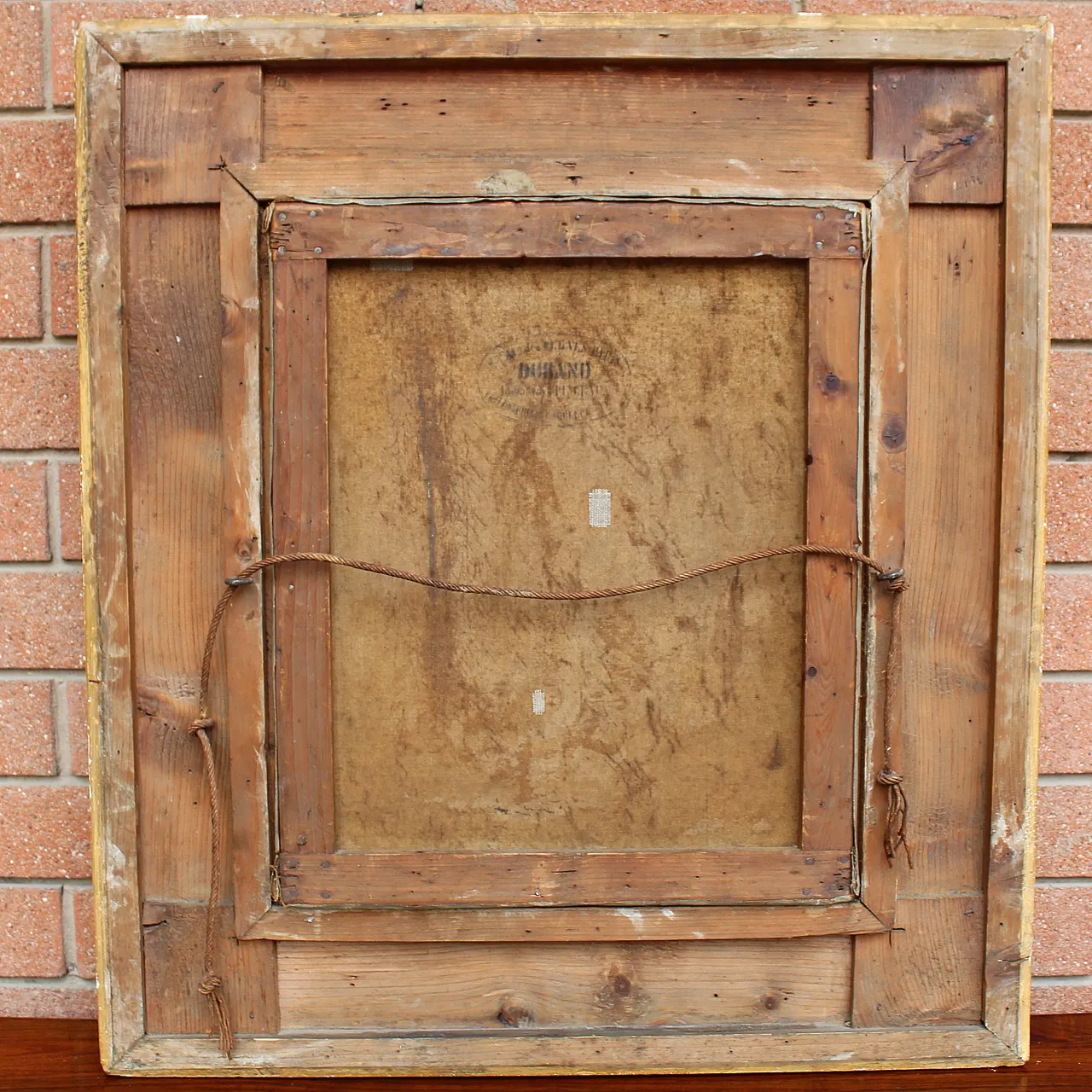 Oil painting on canvas with golden laundry, 19th century 10