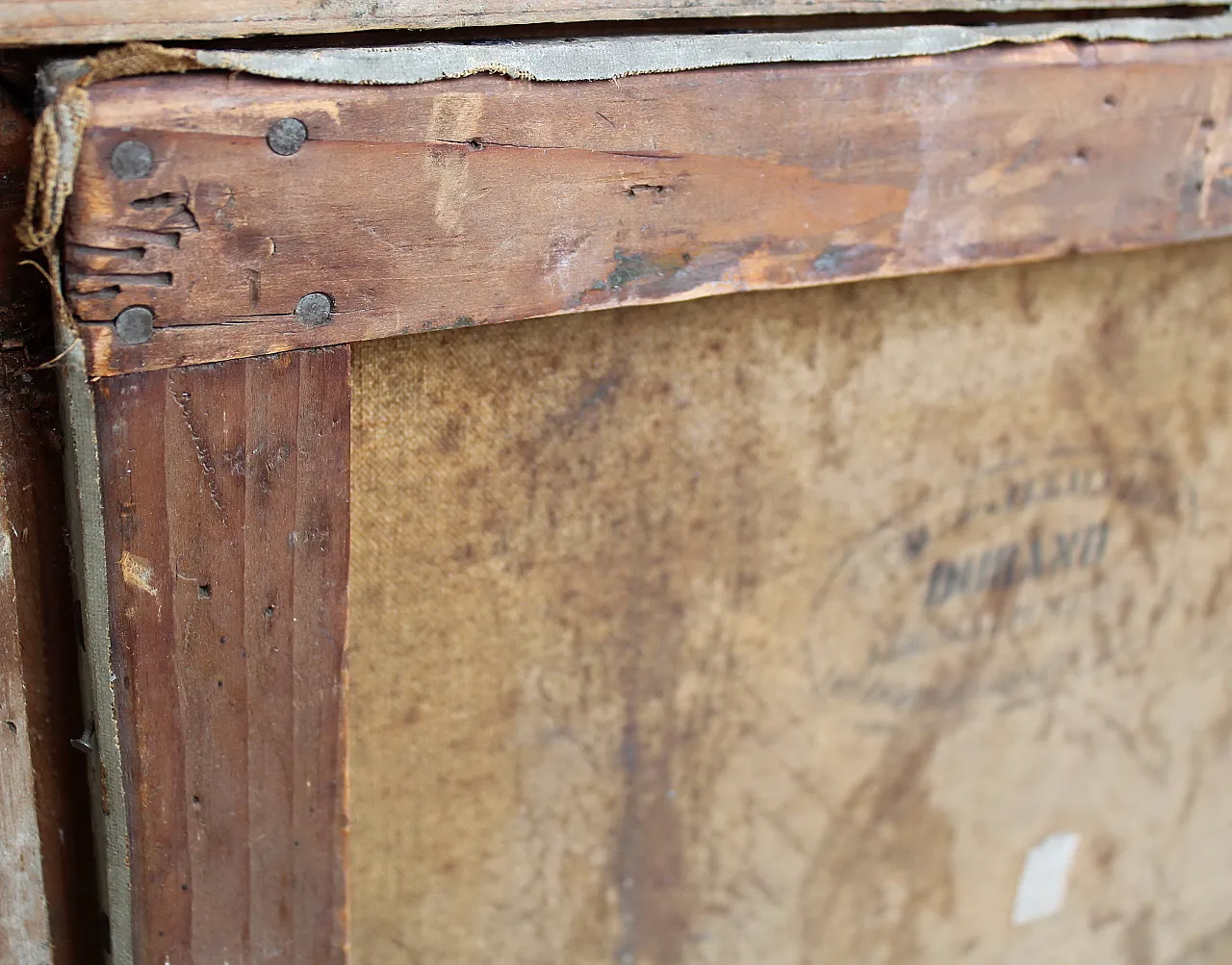 Oil painting on canvas with golden laundry, 19th century 11