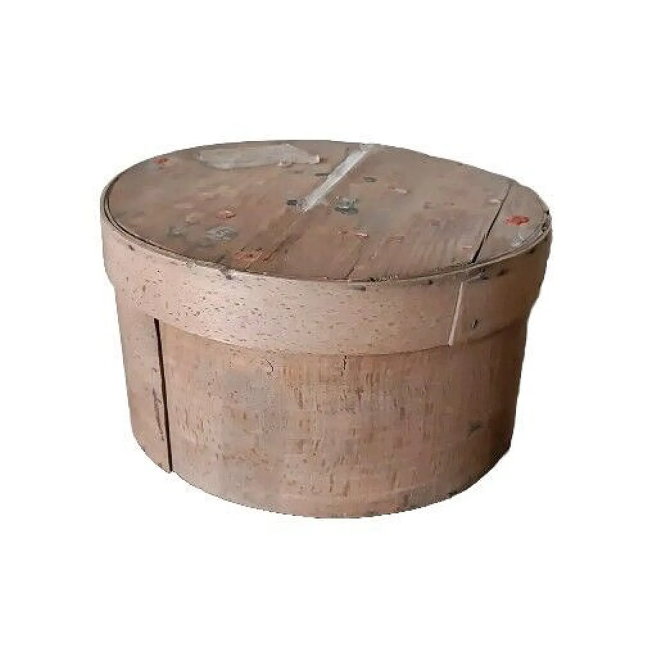 Curved beech circular box, 19th century 1