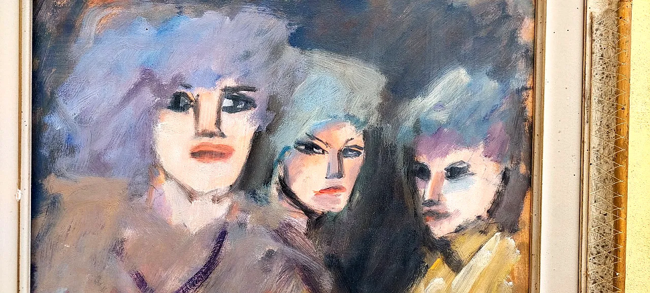 Painting by Mino Maccari, oil on pressed cardboard, 20th century 2