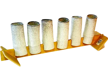 6 Tazze in ceramica di Alessio Tasca, anni '70