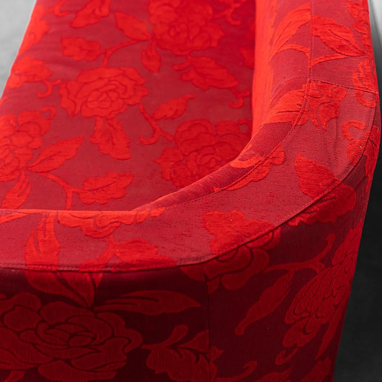 3 -seater sofa in red fabric, 60s 6