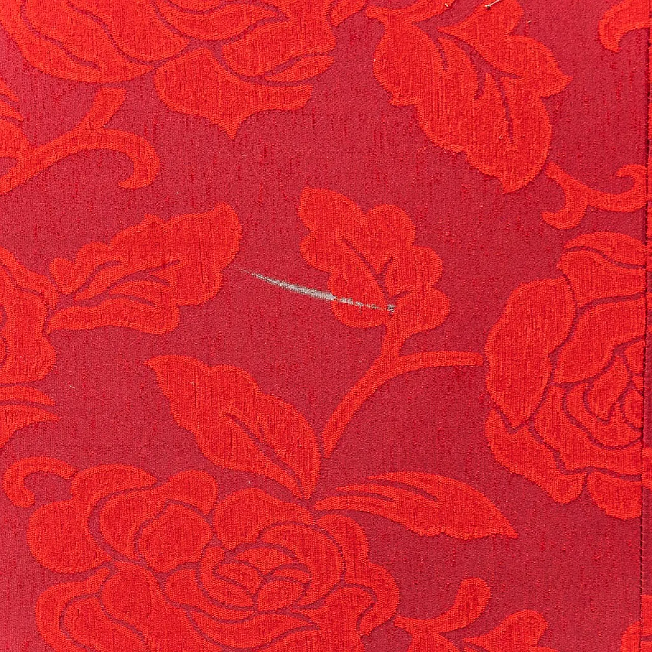 3 -seater sofa in red fabric, 60s 9