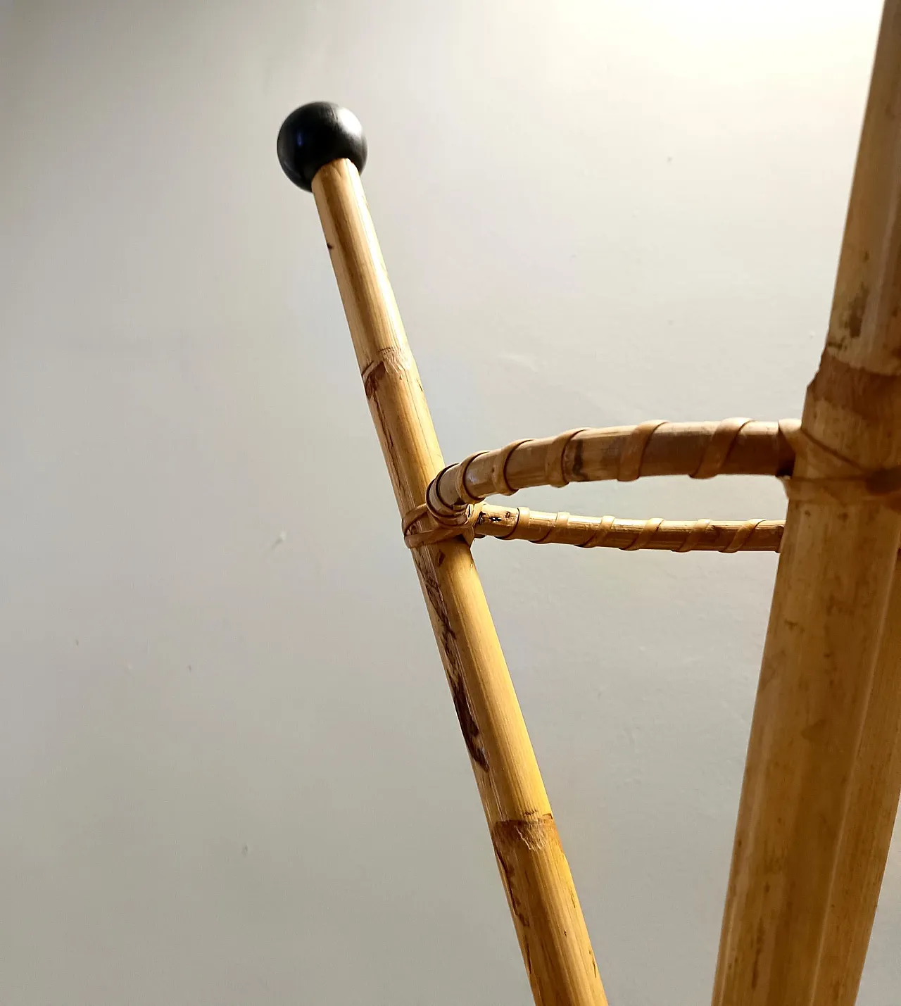 Wicker and Bamboo Coat Rack by Fratelli Castano, Italy 9