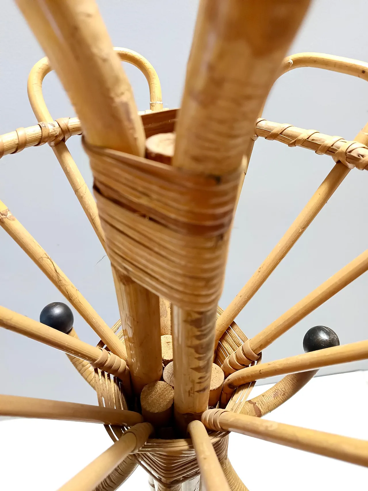 Wicker and Bamboo Coat Rack by Fratelli Castano, Italy 11