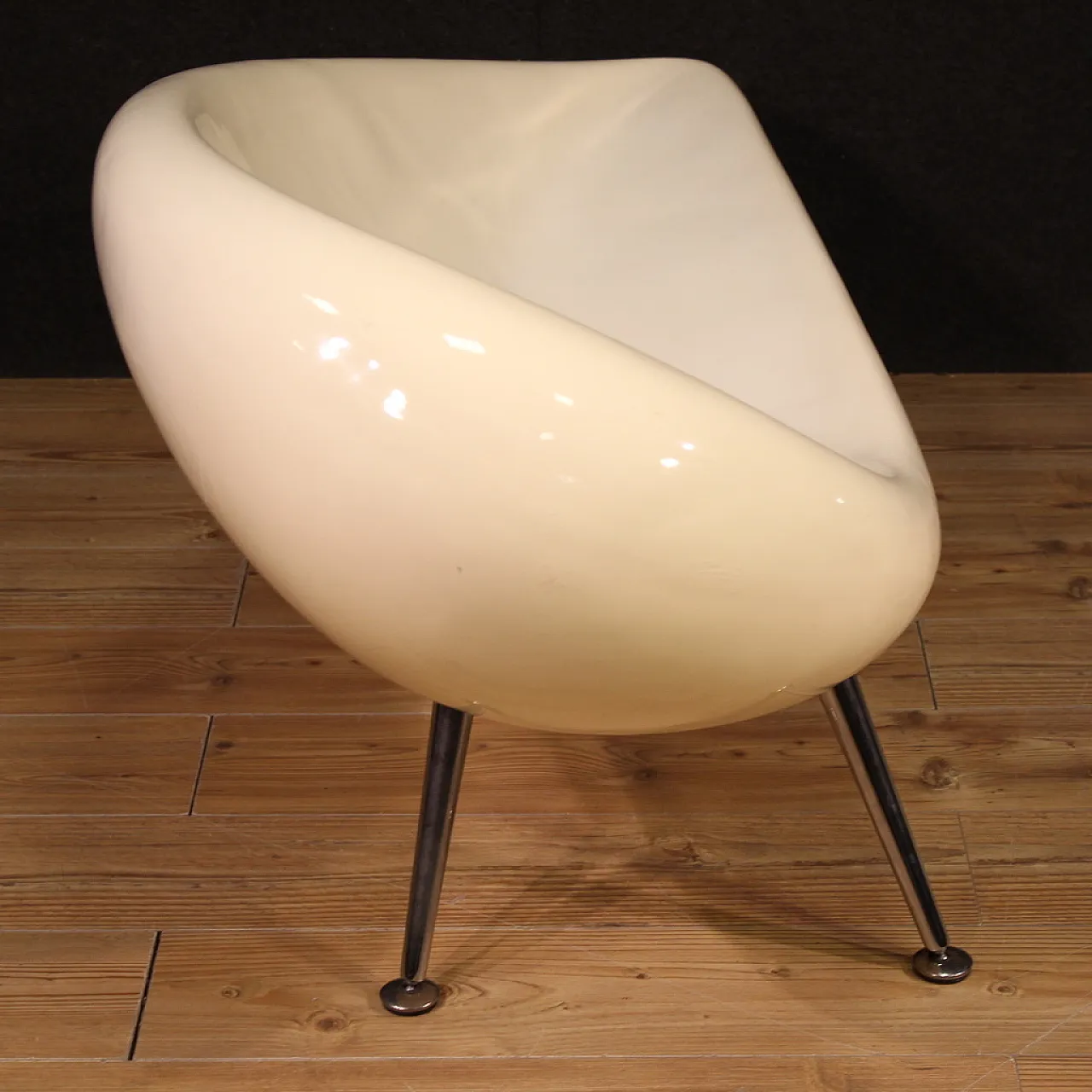 Fiberglass Space age sofa with chromed feet, 1970s 6